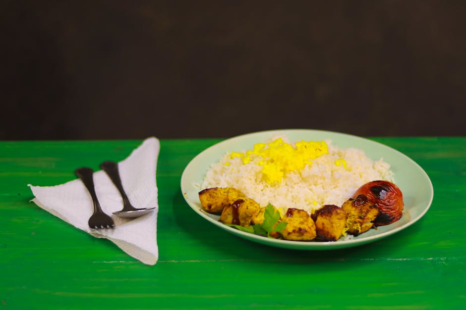 Grillede grønnsaker med safranris