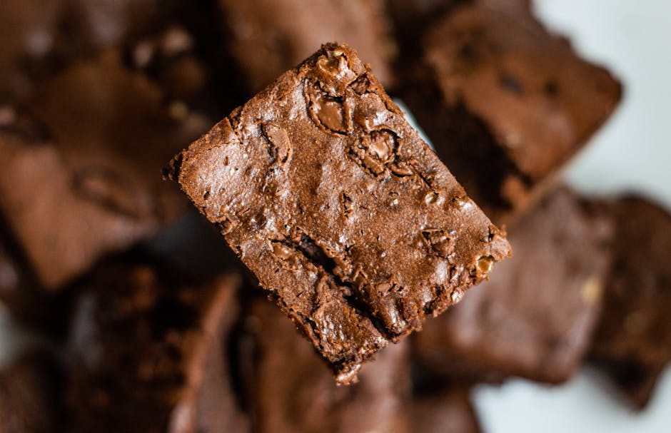 Dobbel sjokoladebrownie med peanøttsmørtopp