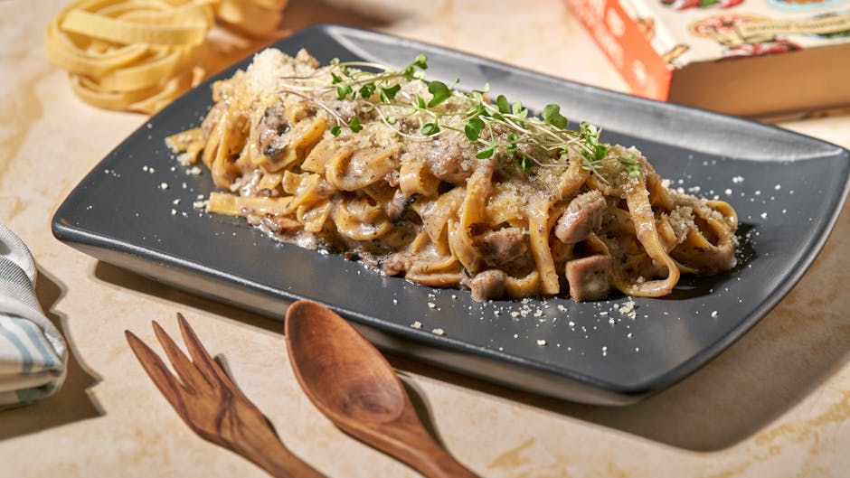 Kremet soppfettuccine