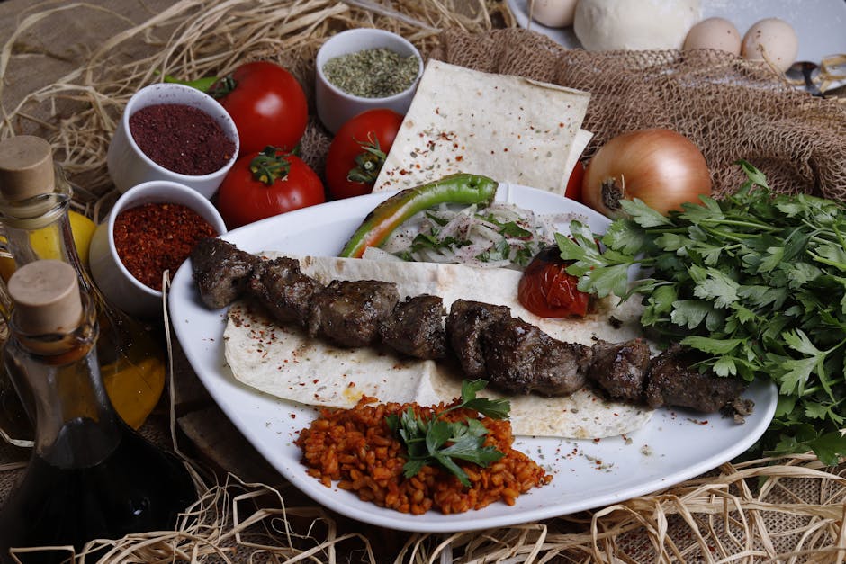 Grillet lammespyd (Shish Kabob)