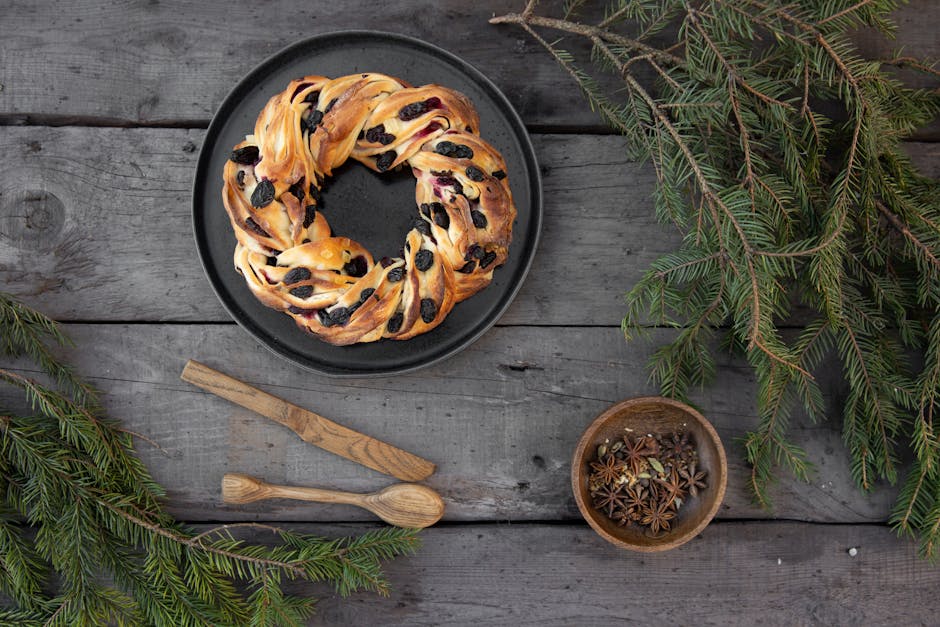 Julebrødkrans med "blader"