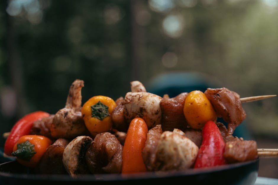 Cowboybiff- og pepperkebab