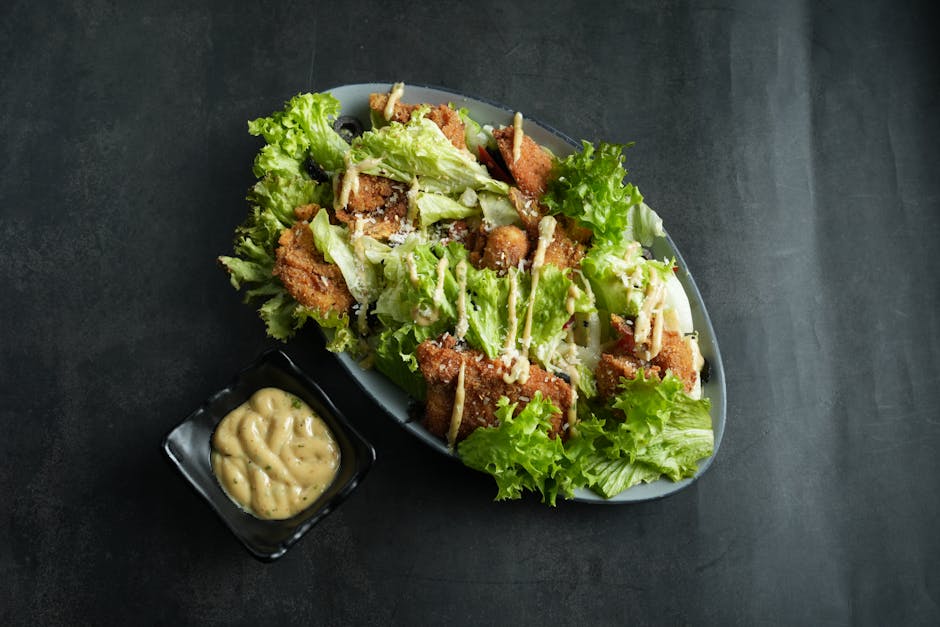 Grønn salat med kremet sennepsvinaigrette