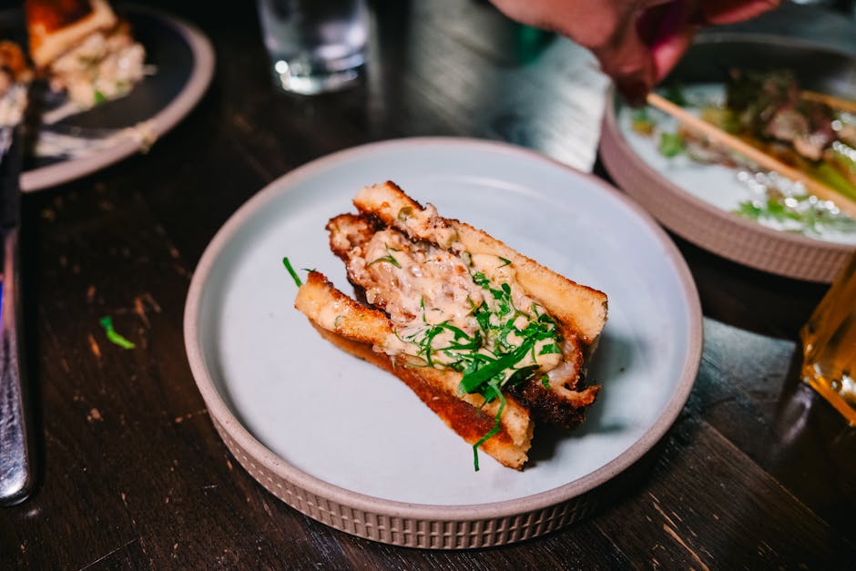 Reke-sandwich med østers-shooter