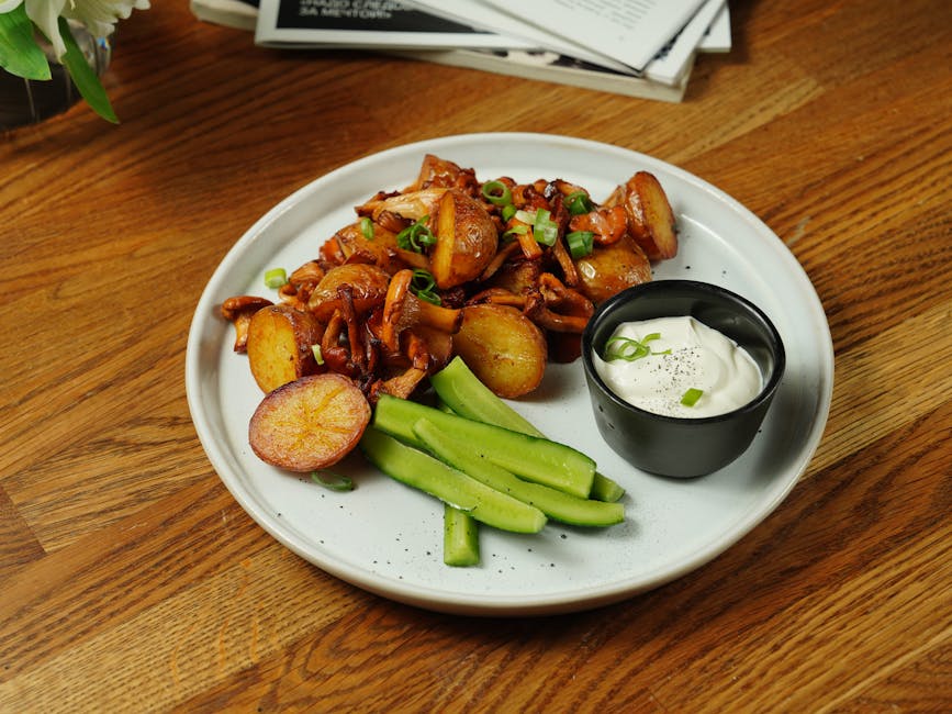 Ovnsbakte fingerling-poteter med rømme og bacon