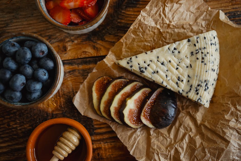 Piadini med epler, honning og blåmuggost