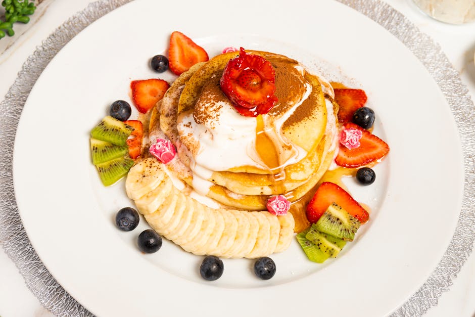 Eplepannekaker med kanelkrem og valnøtter