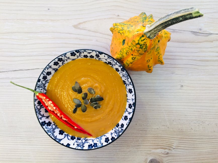 Ristet butternut squash-suppe med chili og ingefær