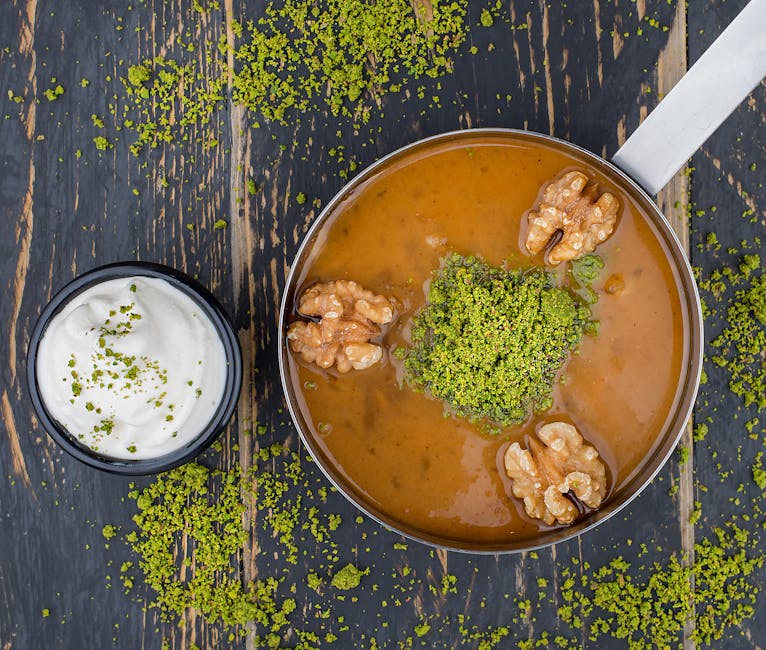 Kremet valnøttsuppe med brunt sukker