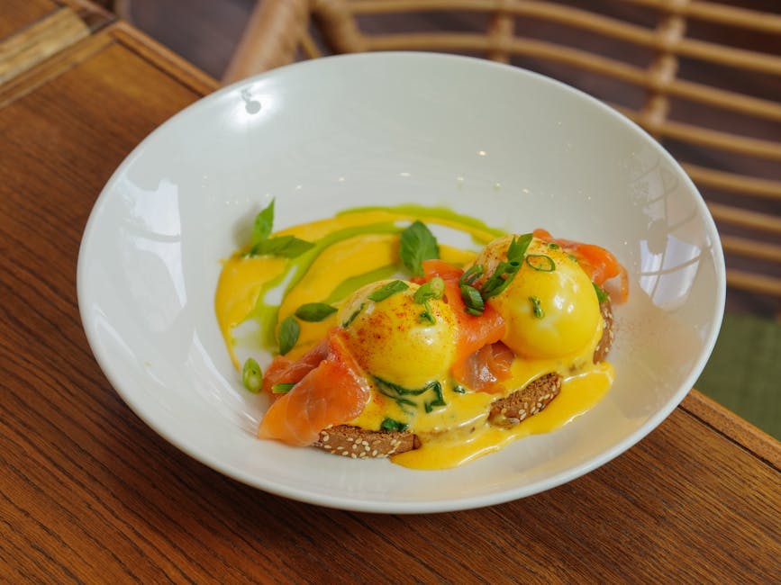 Pita Eggs Benedict med grillet prosciutto og olivenoljehollandaise