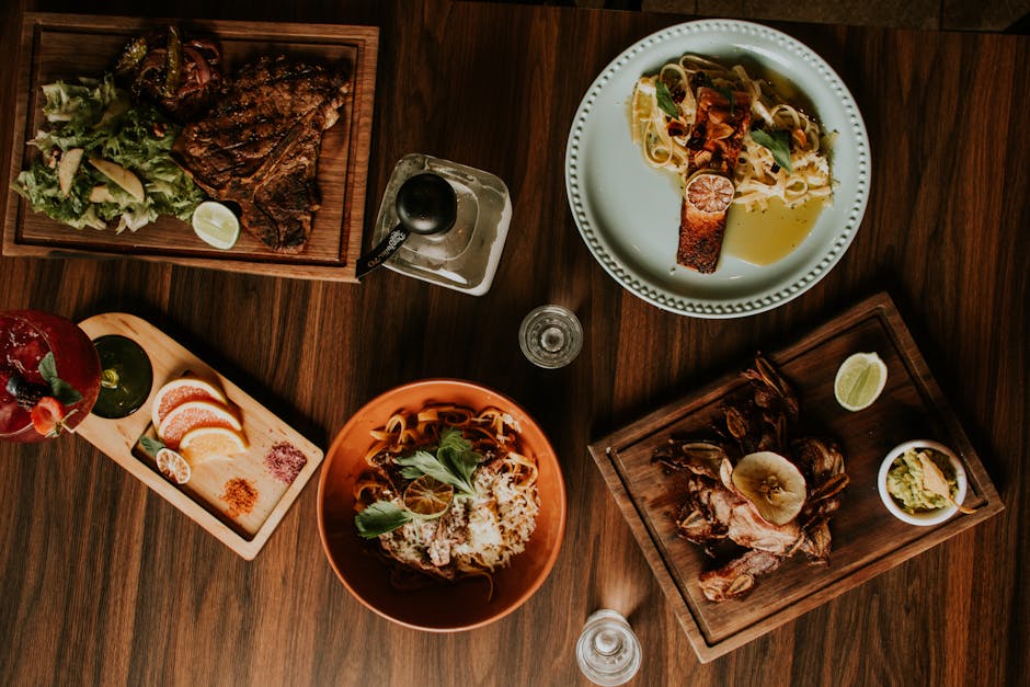 Biff og krabbekaker med béarnaisesaus