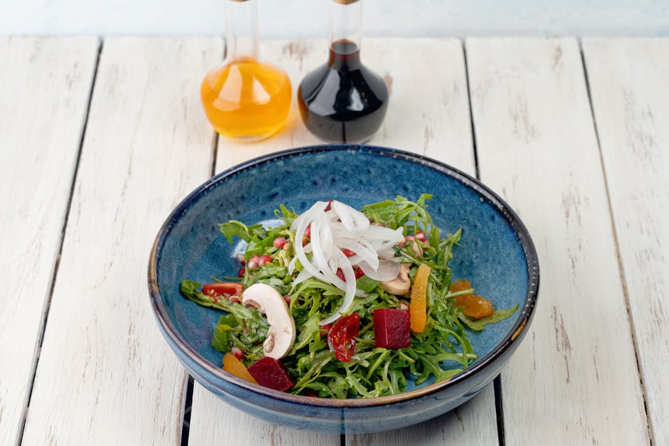 Grønne bønner med karamellisert rødløk og sennepsvinaigrette