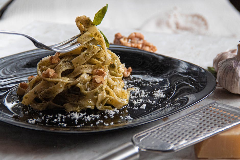 Linguine med valnøtter og hvitløk