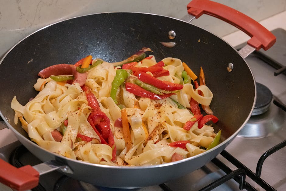 Kylling Scampi med pasta og paprika