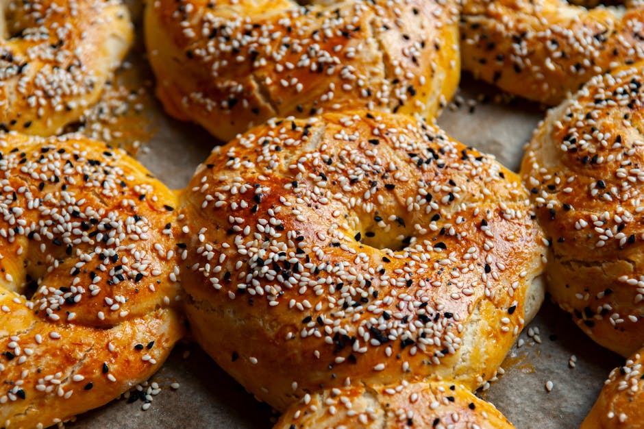 Hjemmelagde bagels med honning