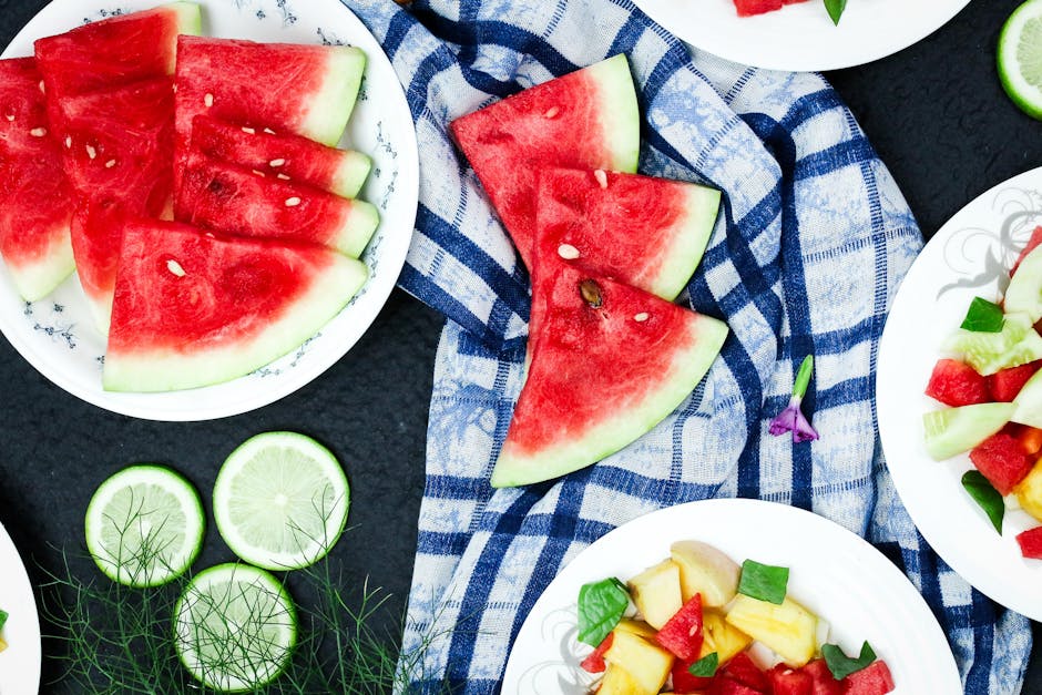 Frisk tomat- og vannmelonssalat