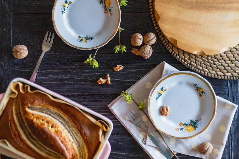 Banan- og valnøttkaker med karamell