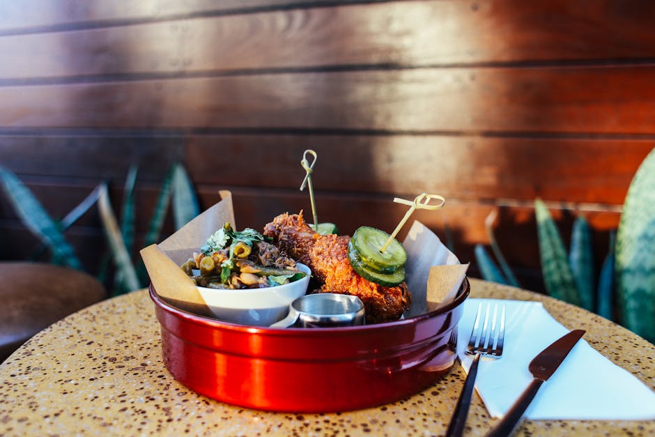 Friterte kyllinglår med kremete ostegryn