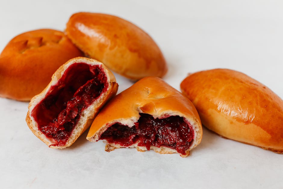 Piroshki med søtpotet- og bønnefyll