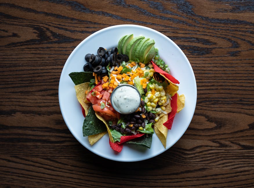 Vegetariske nachos med bønner og mais