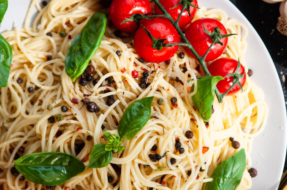 Spaghetti med ovnsbakte cherrytomater