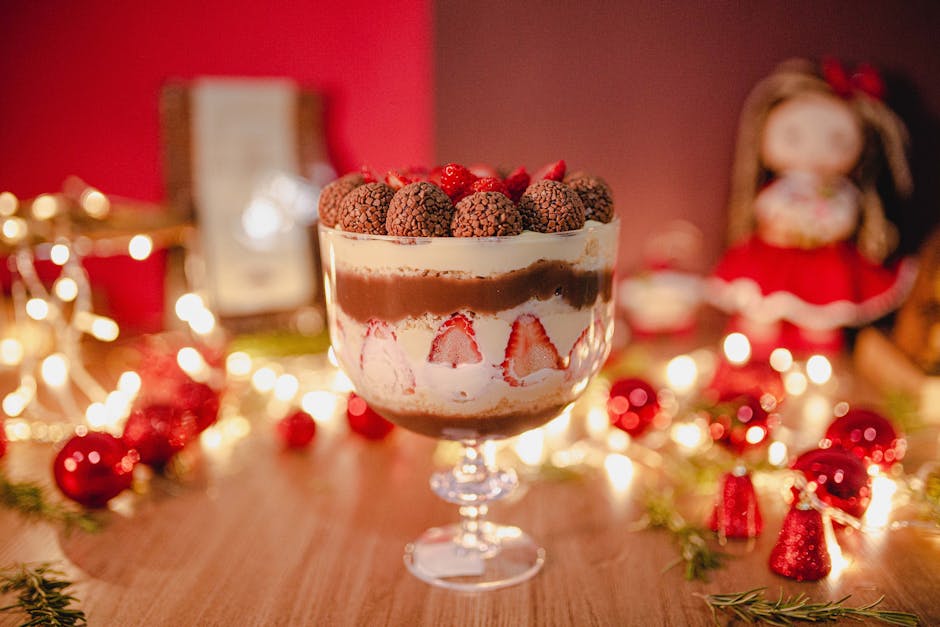 Kald sjokoladetriffli med marengs og marshmallows