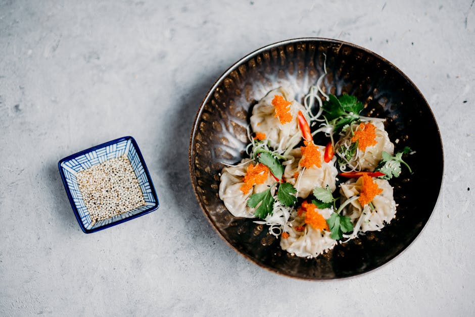 Dampede grønnsaksstrimler med sesamolje