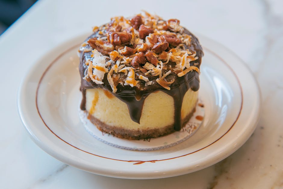 Skilpadde-ostekake med sjokolade og karamell