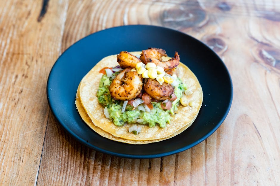 Chilirubbede reker med avokado- og maissalsa