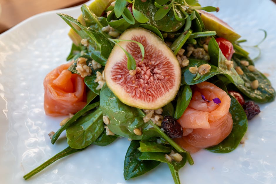 Grønn salat med røkelaks og kaviar