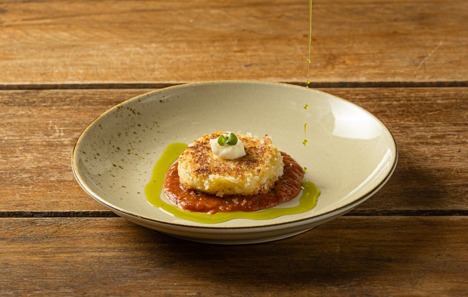 Sprø risottokaker med hvitløk og parmesan