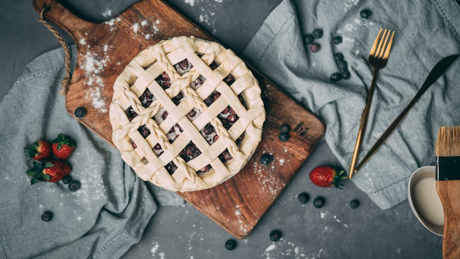 Blåbærpai med maismelbunn og sitronkrem