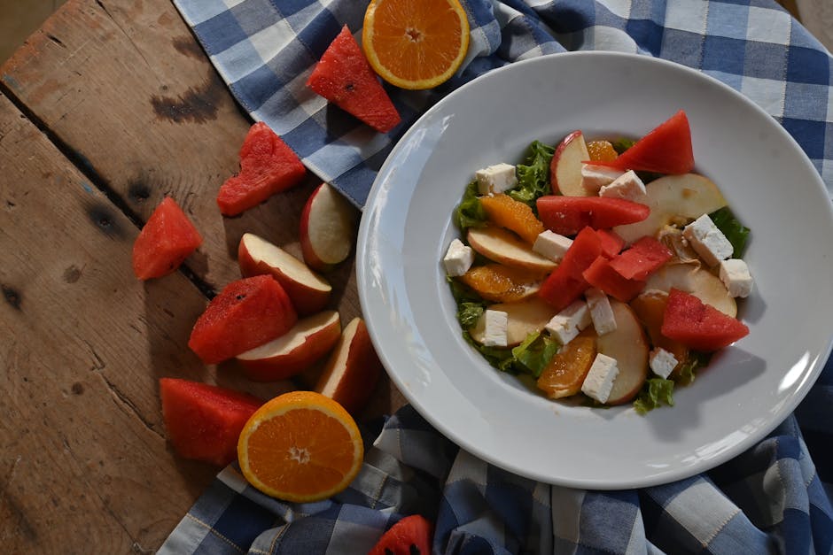 Frisk vannmelon- og koriandersalat med rom