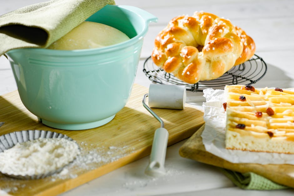 Brødpudding med rosiner, epler og ost