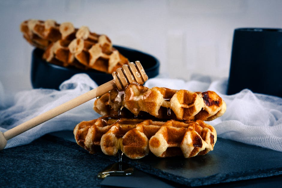 Fullkornsvaffel med peanøttsmør