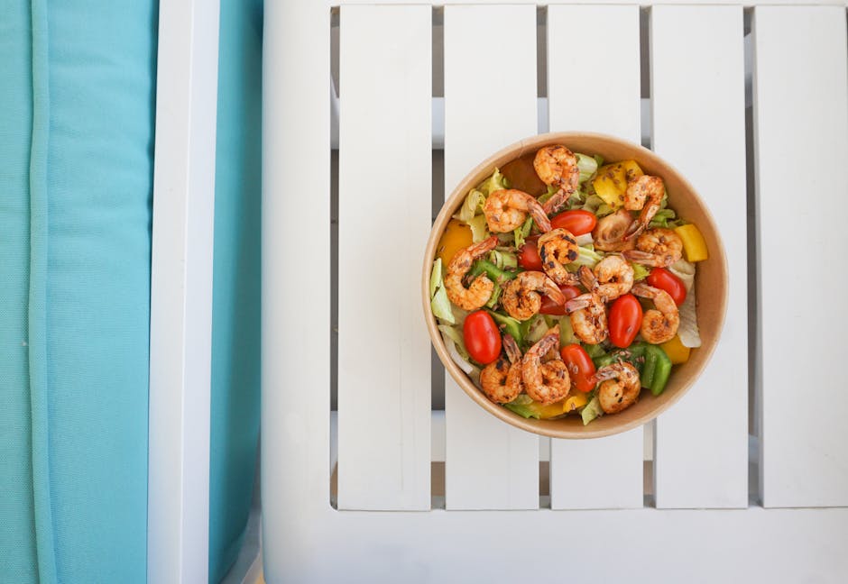 Grillet reke- og maissalat med svarte bønner