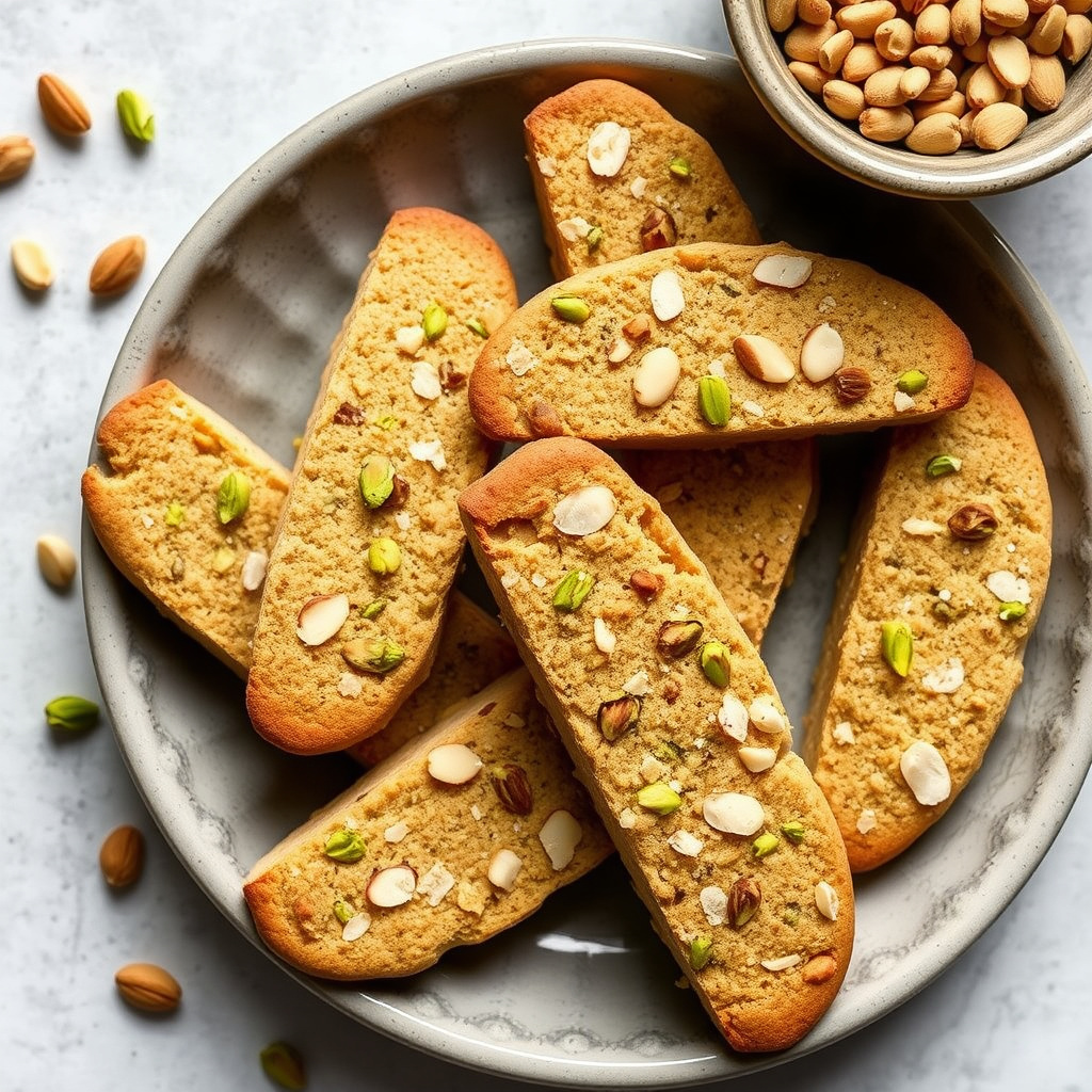 Pistachio- og mandelbiscotti