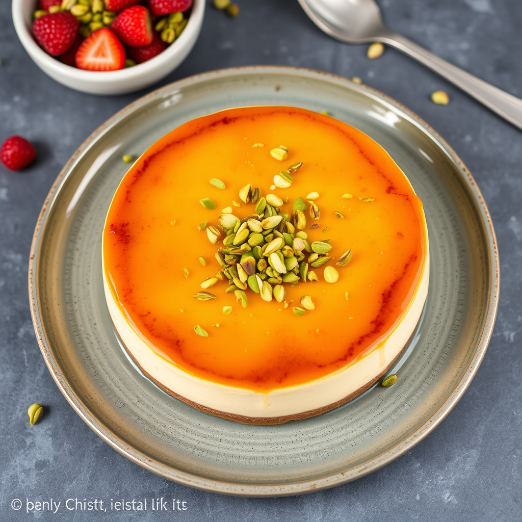 Pistasj-tilsatt flan