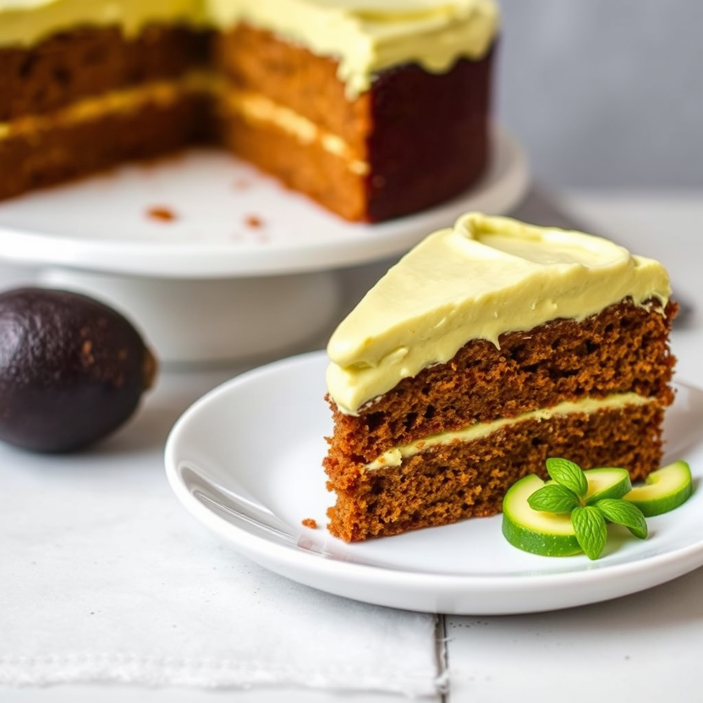 Plantainkake med kremet avokadosmørkrem