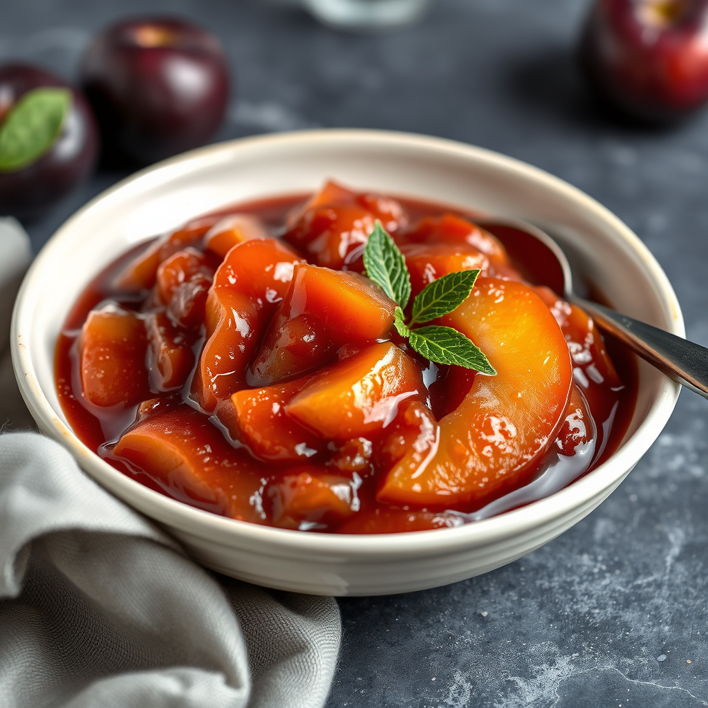 Hjemmelaget plomme- og eplepuré