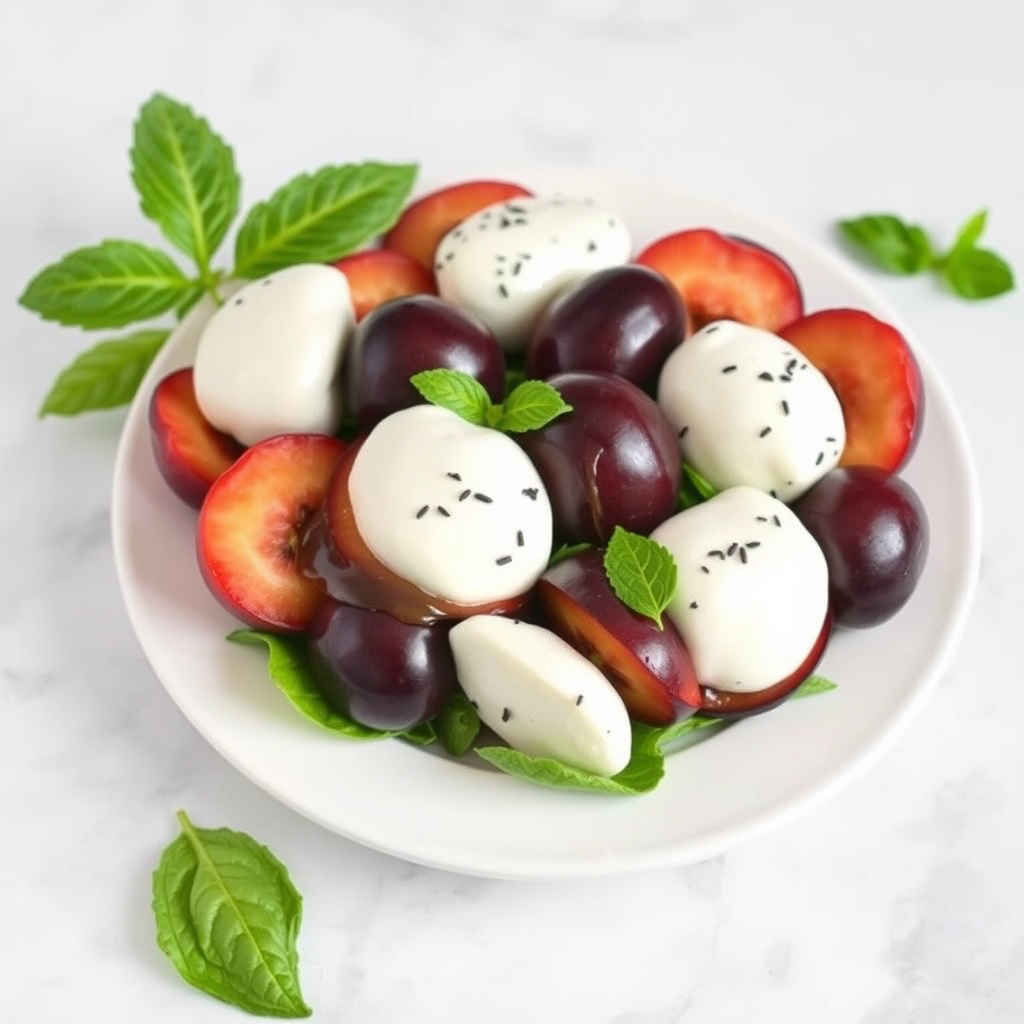 Plum Caprese-salat