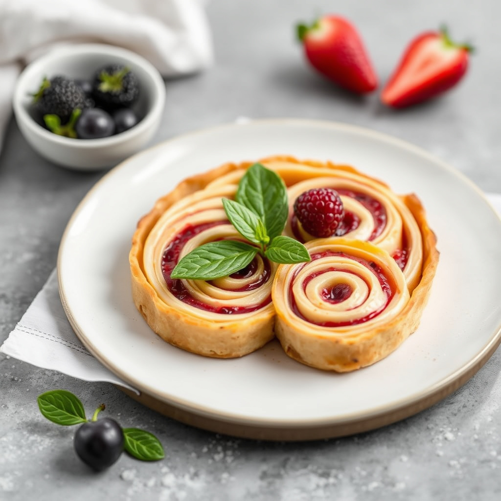 Pluot Pinwheel Tart
