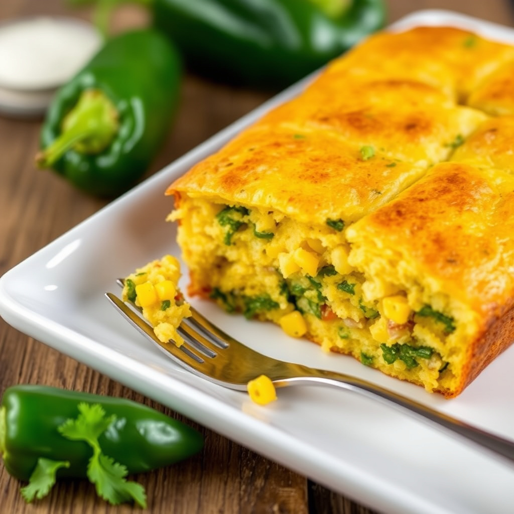 Poblano-fylt maisbrød