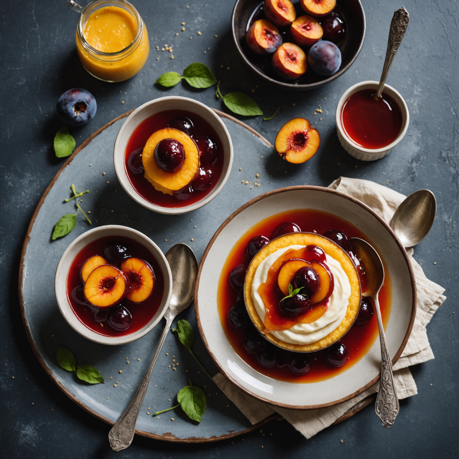 Polentabudino med plommemarmelade
