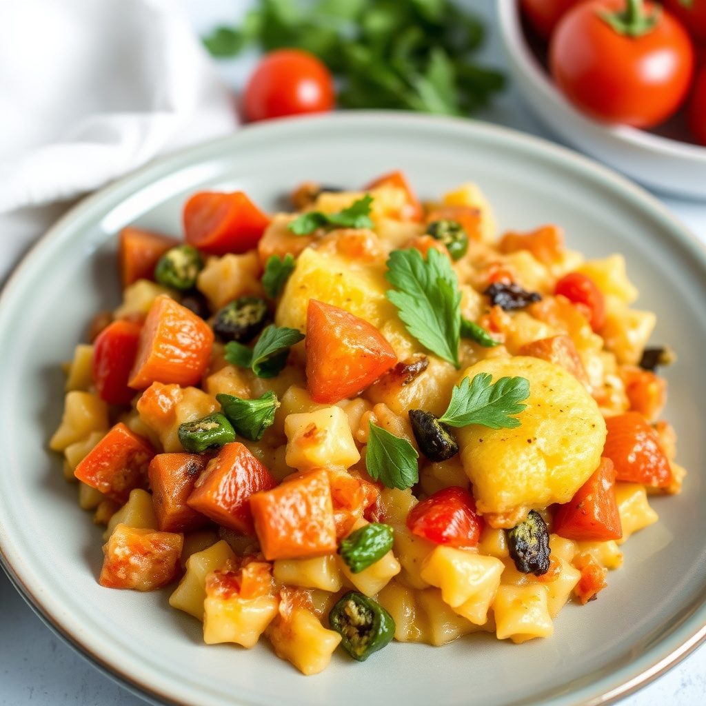 Polentagrateng med grønnsaker