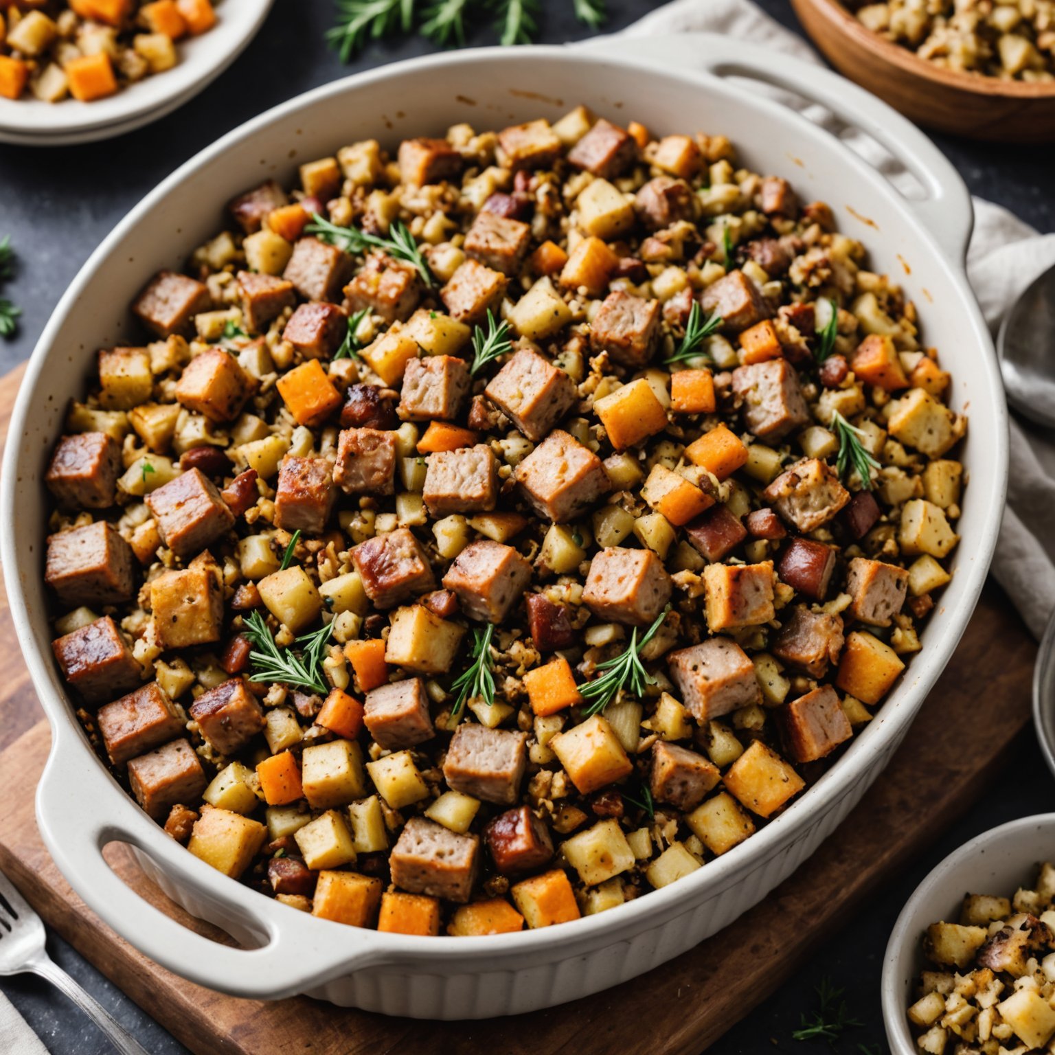 Pølse- og eplefyll med urter