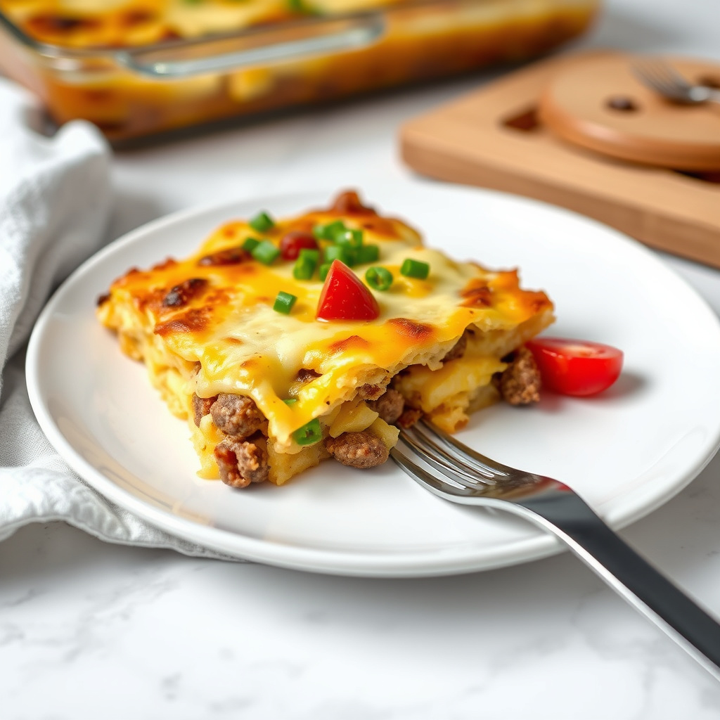 Pølse- og ostepannekakegrateng