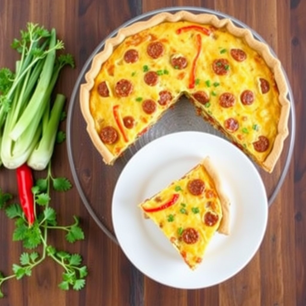 Pølse- og rød paprikaquiche