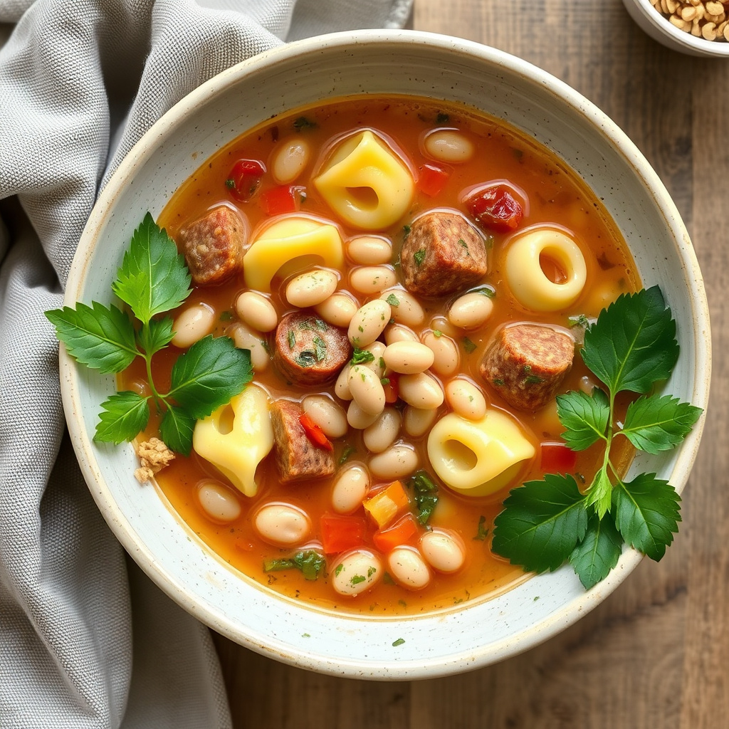 Pølsesuppe med hvite bønner