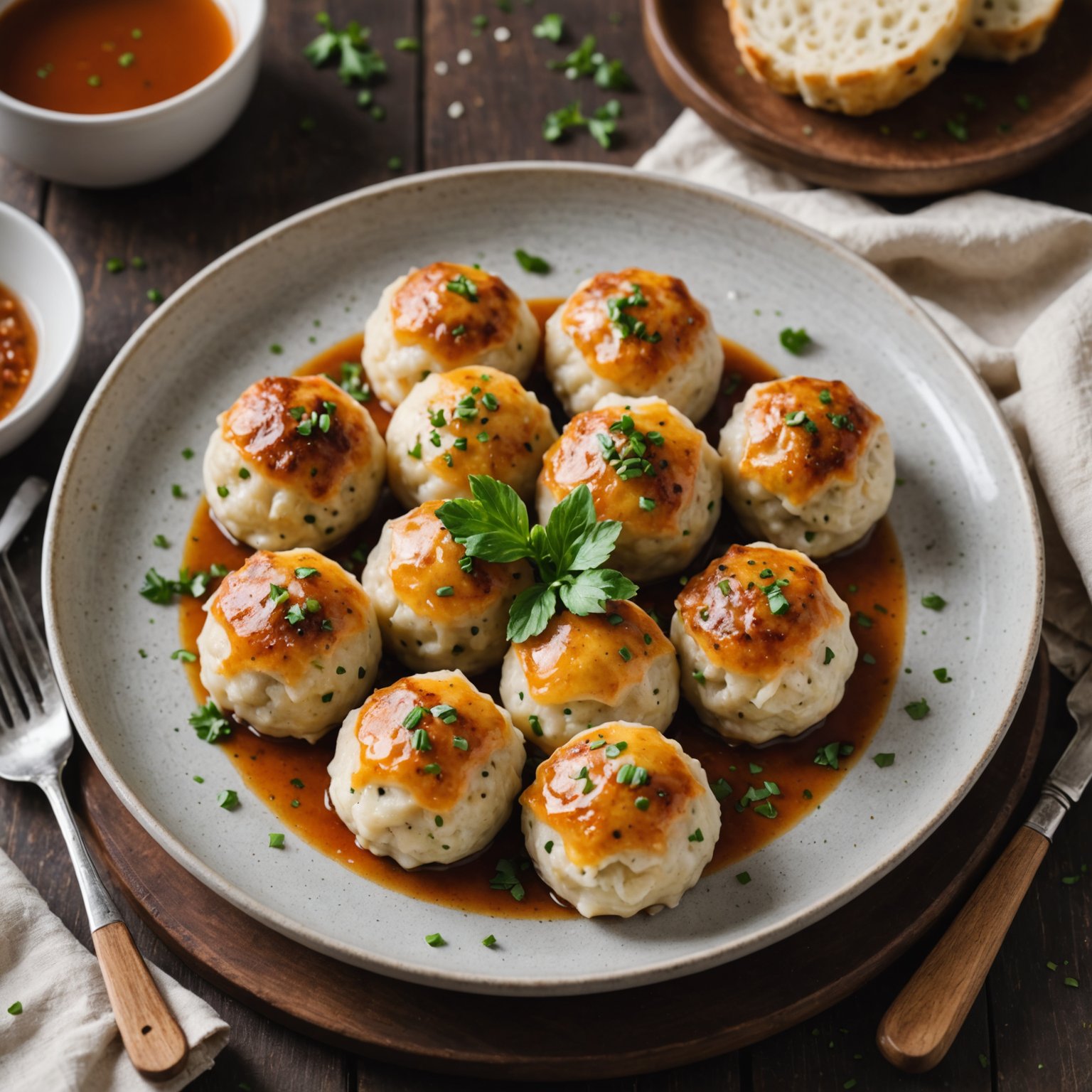 Pommerske brødknuter med tranebær og skinke